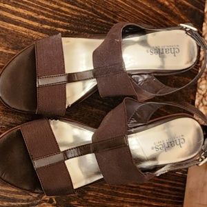 Charles David Brown Wedge Heels